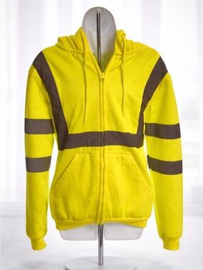 Yellow and Brown Zip-Up Hoodie